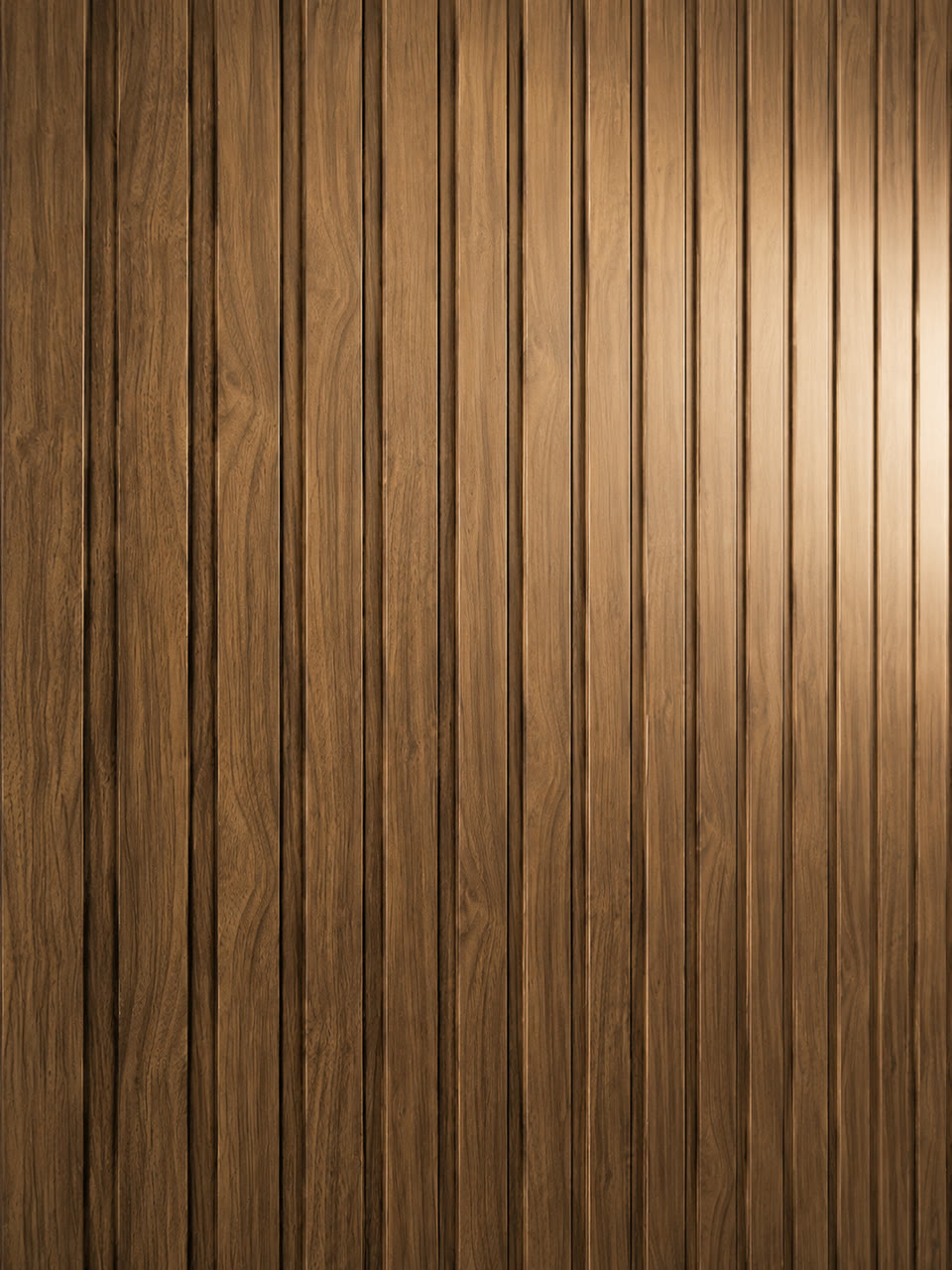Close-up of a fluted woodgrain door surface