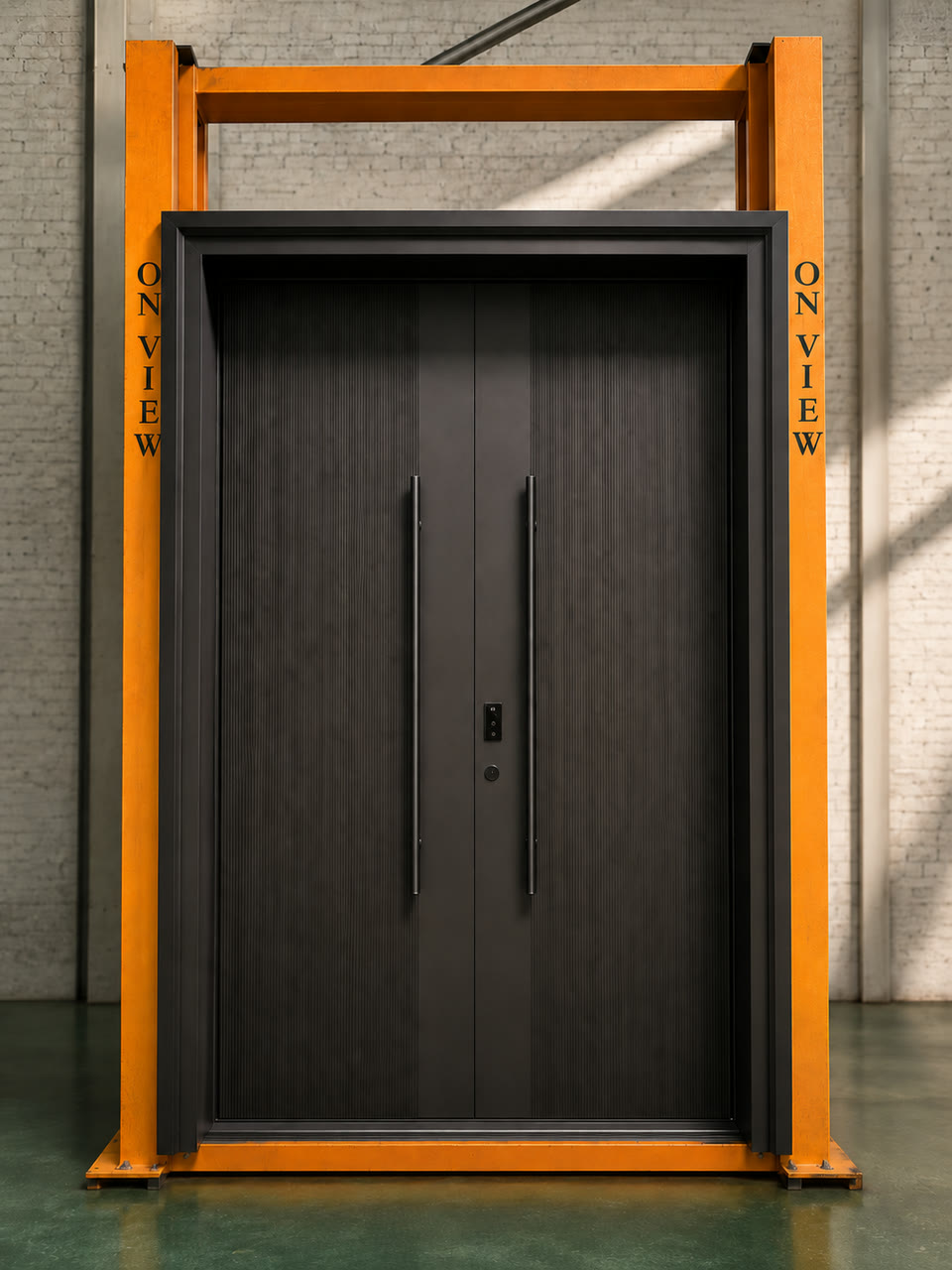 Double entry door test-hung before dispatch