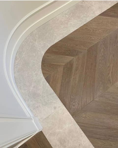 Wide-plank hardwood flooring in a Melbourne residence